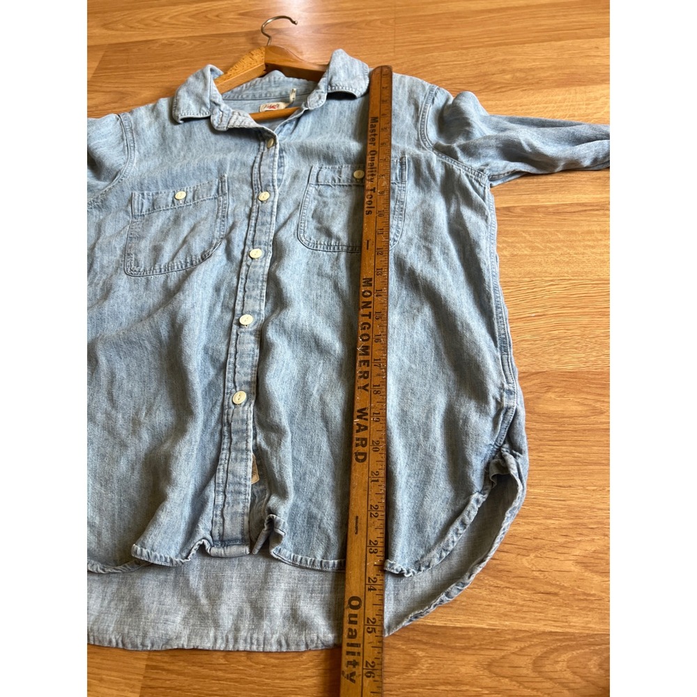Faherty Womens Tried & True Chambray Classic Shirt Medium Linen Blend Tencel - Picture 6 of 14